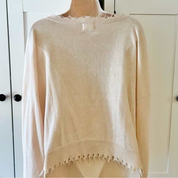 Nation LTD Jolie Cropped Frayed Sweater Medium - Picture 8 of 15